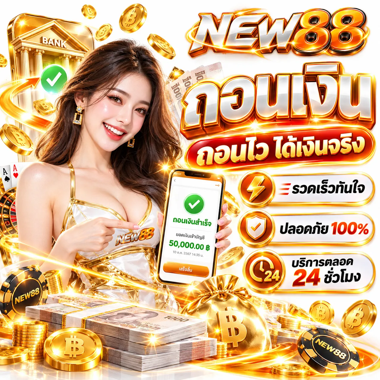 ฝาก ถอน อัตโนมัติ 24 ชั่วโมง 2 วินาทีก็เล่นได้ ไม่ต้องแจ้ง